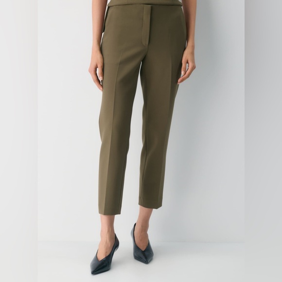 Babaton Markova dark olive mid rise ankle straight dress Pants size 4 - Picture 9 of 9